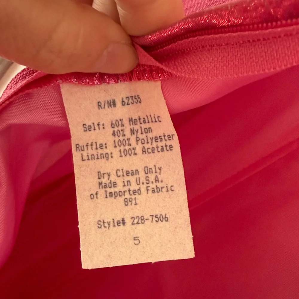 Vintage 90s Pink Metallic Party Dress Size 5 - Picture 10 of 10